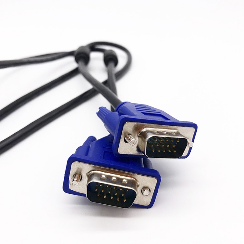 Dây VGA to VGA dài 1M5 màu đen, đầu xanh, Cáp máy tính VGA 1.5m giá rẻ