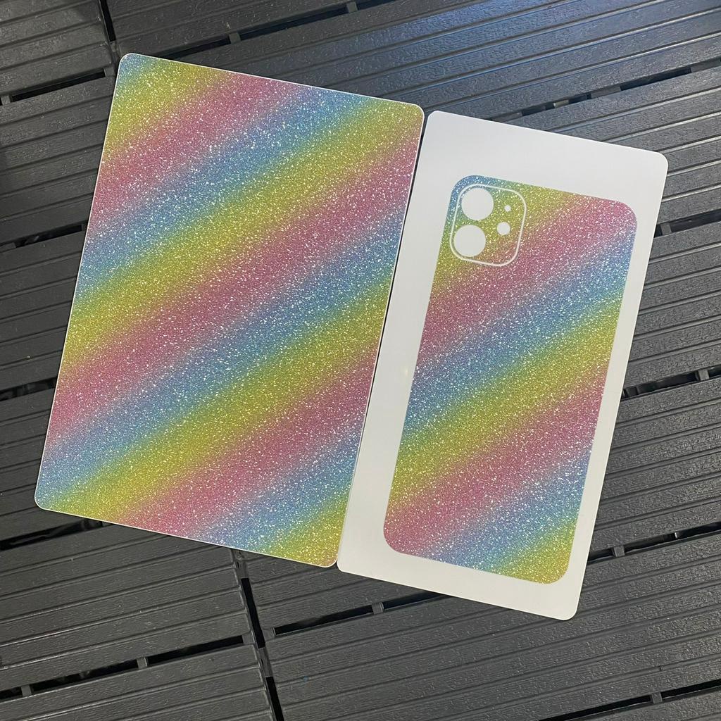 Miếng dán mặt lưng iphone cao cấp. Skin nhũ kim tuyến bảo vệ camera 6G đến 11ProMax