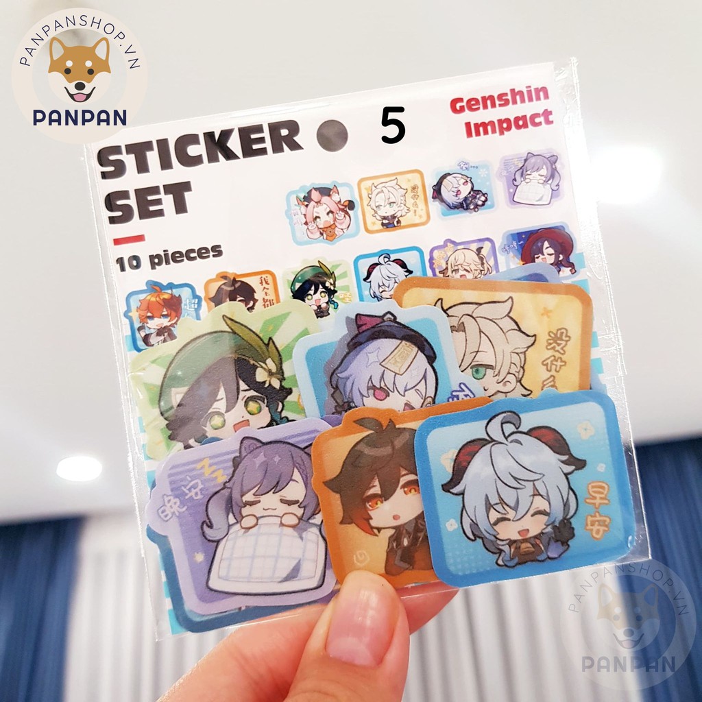 Sticker Set Nhiều Series (10 HÌNH) - Học Viện Siêu Anh Hùng, Thanh gươm diệt quỷ, Bungou Stray Dogs, Miền Đất Hứa