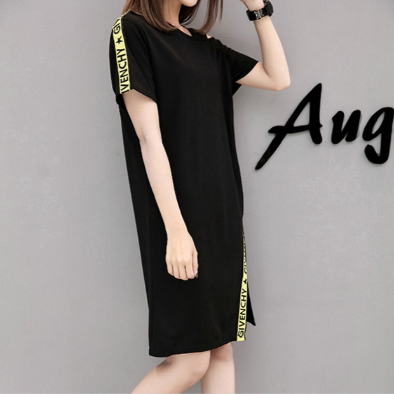 Đầm Chữ A Tay Ngắn Dáng Rộng Hở Vai Phong Cách Hàn Quốc Thời Trang Mới Cho Nữ