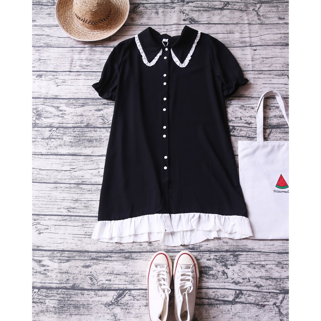 VÁY SUÔNG ĐUÔI CÁ CỔ SEN NHÚN BÈO