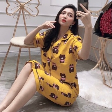 Bộ đồ ngủ nữ pijama lửng bộ mặc nhà chất kate thái thoải mái dễ thương giá rẻ H3 XẢ KHO