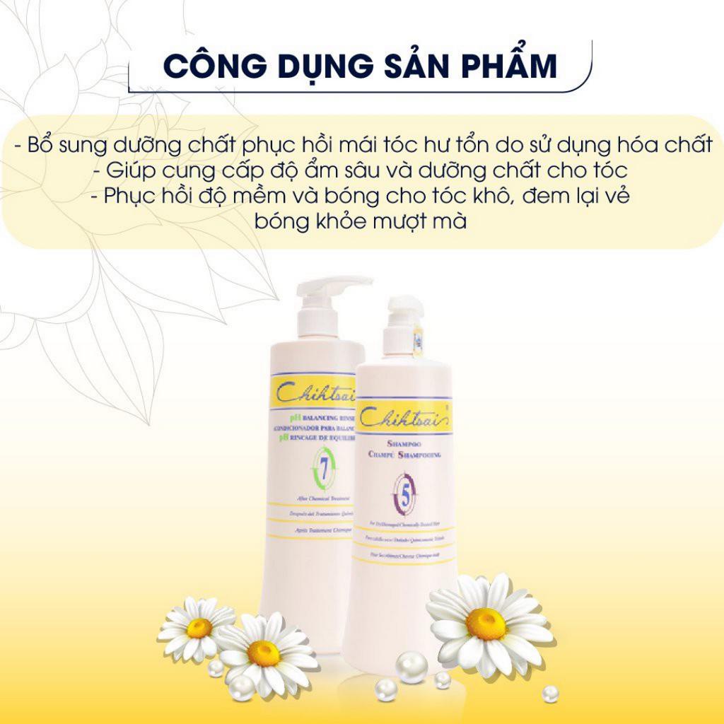 Dầu gội xả cặp Chihtsai  phục hồi tóc hư tổn, thành phần an toàn từ thiên nhiên dung tích 1000ml