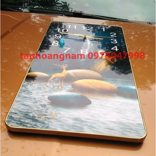 Tranh Đồng Hồ Chữ Nhật Đứng Chất Liệu Mica Phủ Gương Trang Trí Quán Spa Nhà Hàng MS 51261