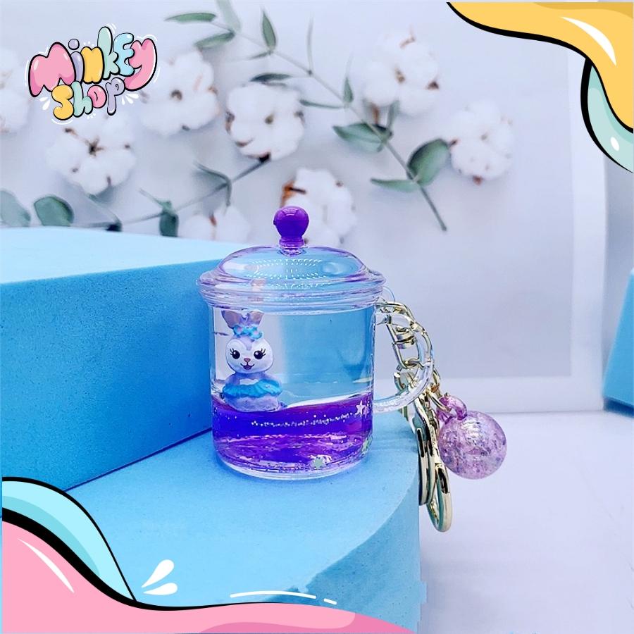 Móc Khóa Nước Dầu Màu Tím Dễ Thương Với Nhiều Mẫu Dễ Thương, Phụ Kiện Túi Xách Balo Cute 02MKN -Minkey