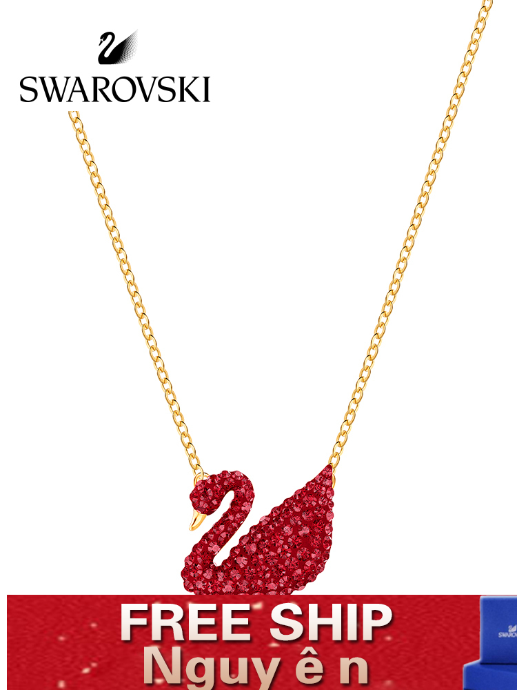 FREE SHIP Dây Chuyền Nữ Swarovski Red Swan Big ICONIC SWAN Fashion Classic Necklace Crystal FASHION cá tính Trang sức trang sức đeo THỜI TRANG