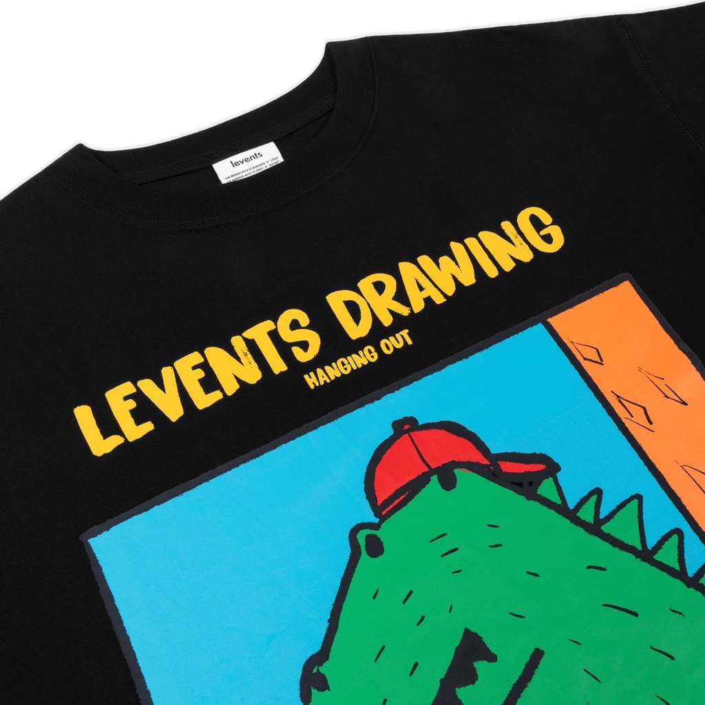 Áo thun LEVENTS Funny Crocodile/ Black tee local brand nam nữ form rộng