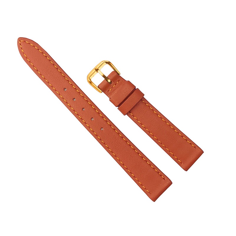 {Cam/ Xanh Bơ} Dây da đồng hồ nam nữ DA BÒ THẬT 2 LỚP MỎNG, SIÊU DẺO BO-03 KHÓA CÀI size 12 - 14-16-18 - 20mm