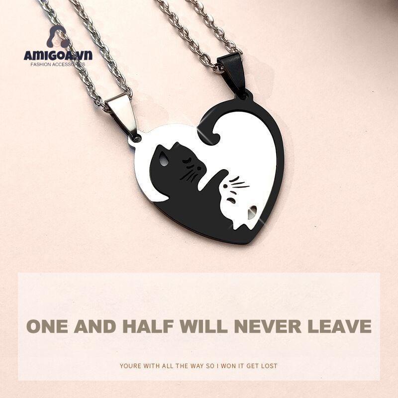Vòng cổ Mặt Hình Mèo Bằng Thép Không Gỉ Thời Trang