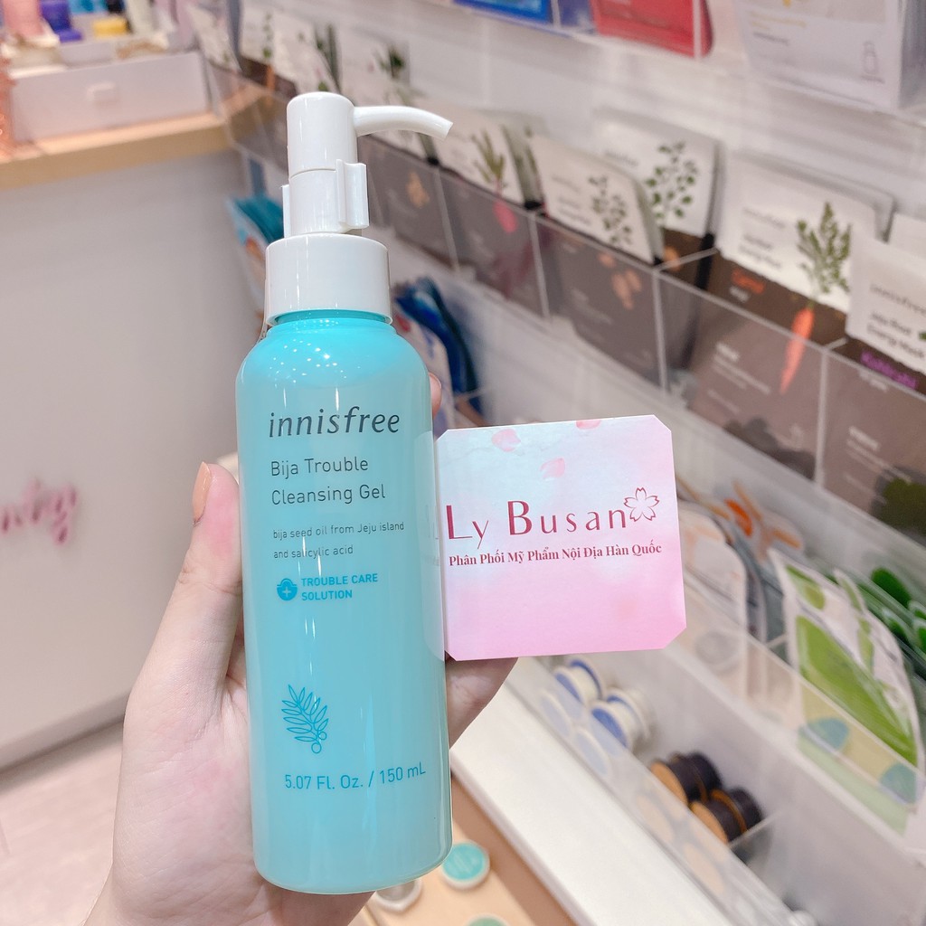 [CÓ BILL HÀN] Gel Tẩy Trang Cho Da Mụn Innisfree Bija Trouble Cleansing Gel 150ml