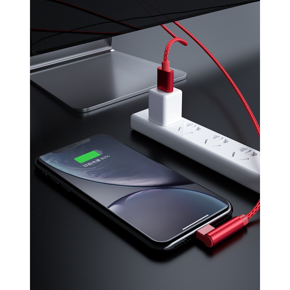 Cáp Chuyển Đổi Tín Hiệu Từ Iphone Sang Tivi Lightning to HDMI 2K Dây Dù Bẻ Góc 90 Độ Dài 2m Cao Cấp