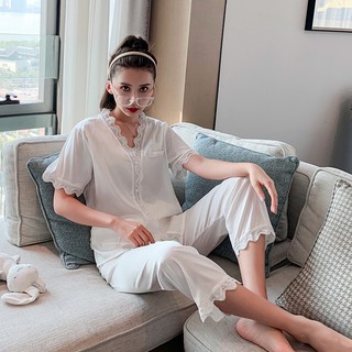 Đồ bộ mặc nhà, đồ ngủ phối ren. Đồ bộ cao cấp lụa Quảng Châu, đồ ngủ lụa