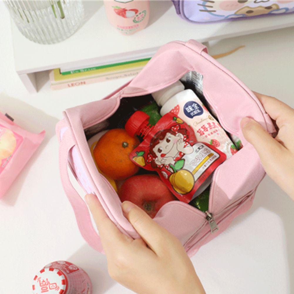 DORAW Túi Giữ Nhiệt Đựng Hộp Cơm Trưa Cỡ Lớn Họa Tiết Hoạt Hình Dễ Thương