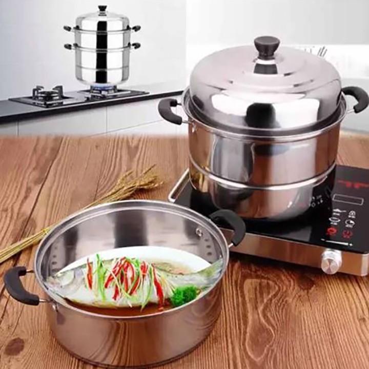 Nồi hấp inox 3 tầng Cookware 28cm inox