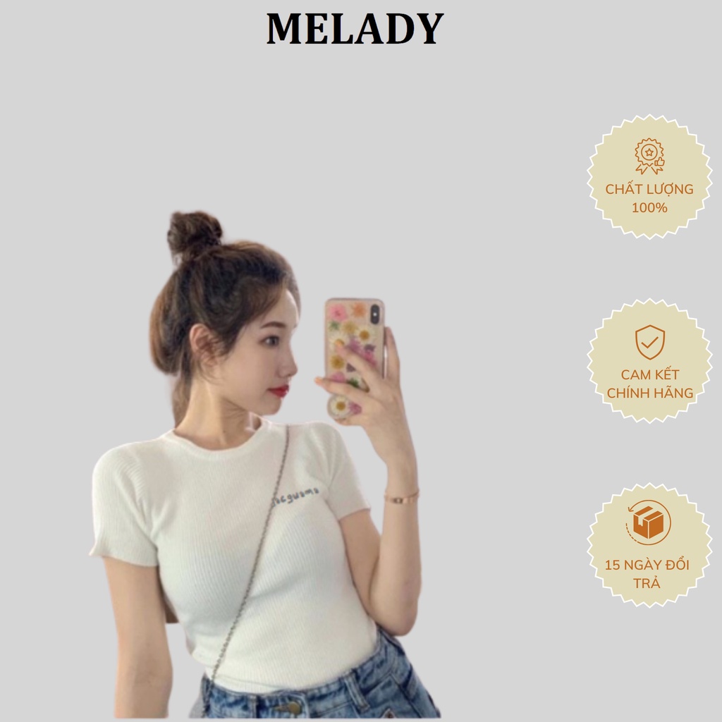 Áo len tăm nữ cộc tay MELADY siêu hot chất đẹp