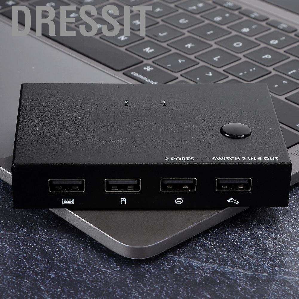 Công Tắc Kvm Usb2.0 2 Trong 4 Cho Máy In, Bàn Phím Uk204