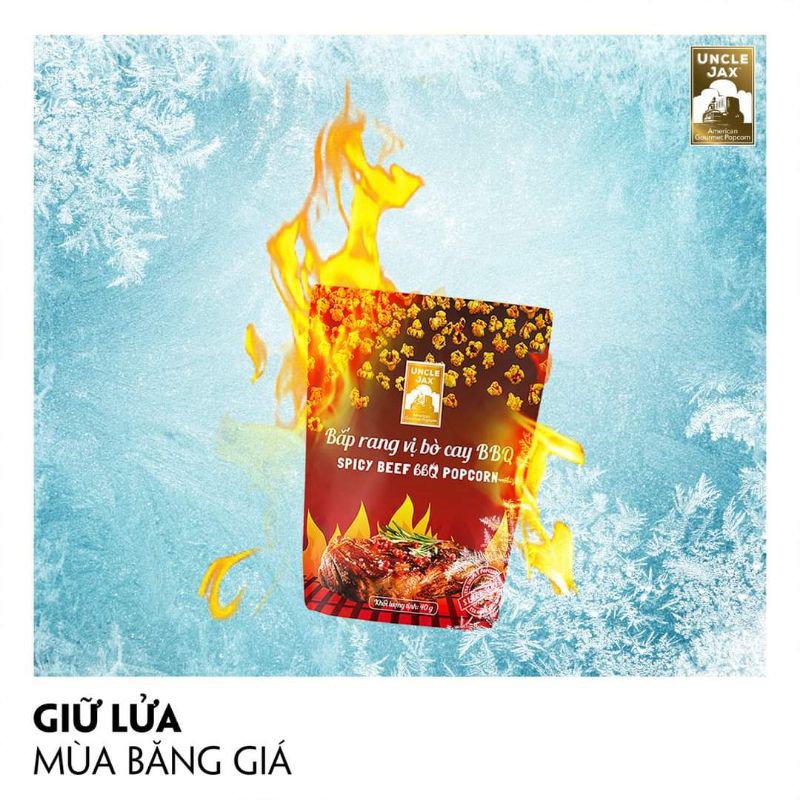 SALE SỐC COMBO 5 gói  Uncle jax bắp rang vị bò cay BBQ