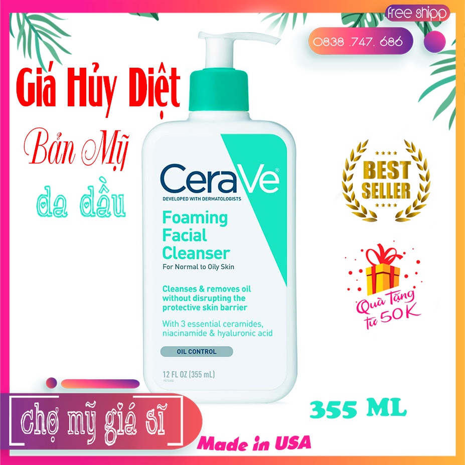 [GIÁ HỦY DIỆT] Sữa rửa mặt Cerave Foaming Facial Cleanser 355ml