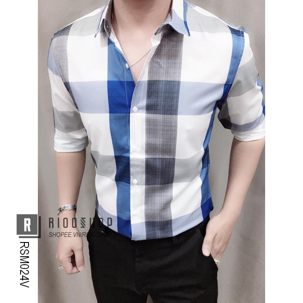 Áo sơ mi nam nữ tay dài 5D họa tiết sọc cực đẹp hàng cao cấp RSM024V