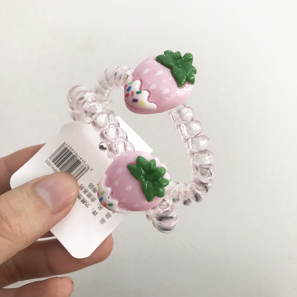 Set 2 Dây cột tóc lò xo màu trong icon trái cây xinh xắn DTOnline (chọn màu)