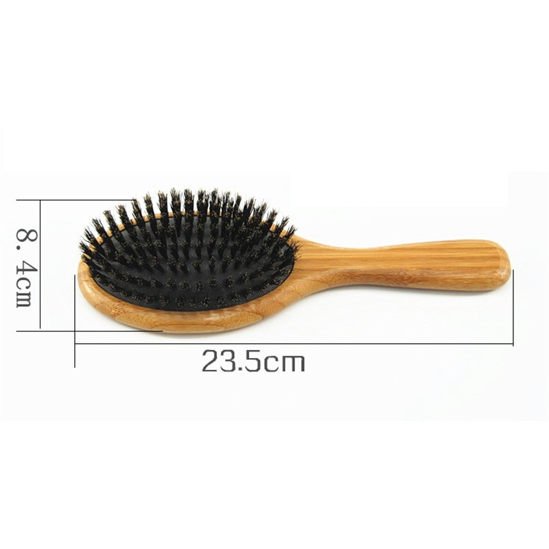 Lược chải tóc bằng tre lông heo rừng có đầu nylon giúp gỡ rối bóng mượt