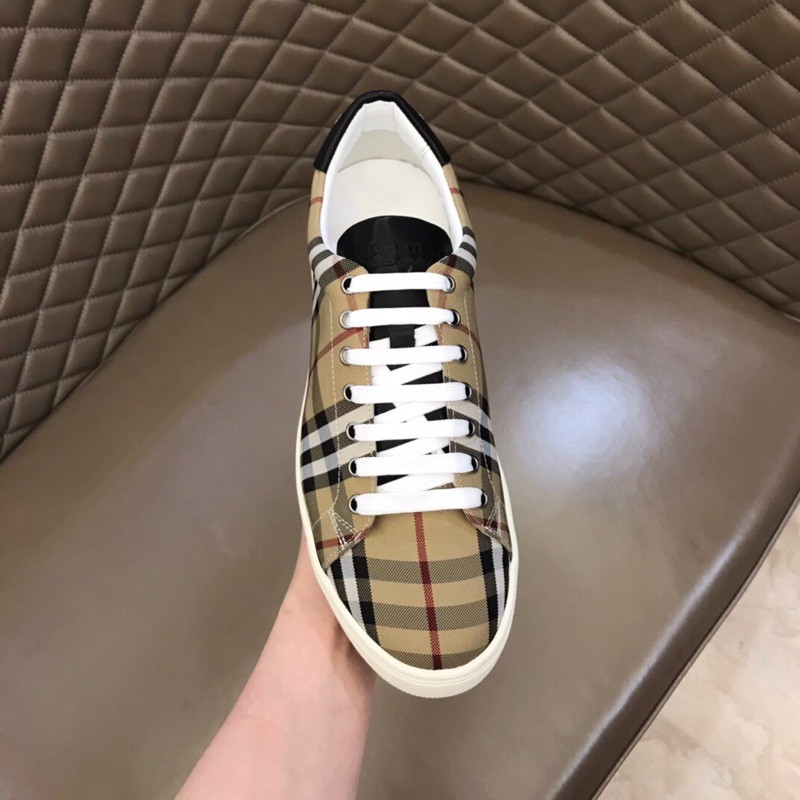 Giày thể thao/sneaker nam thương hiệu Burberry da thật cao cấp thiết kế kẻ caro cổ điển phong cách