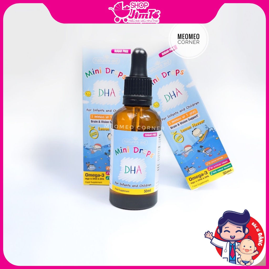 DHA Drops Natures Aid Bổ Sung DHA giúp Bé Phát Triển Trí Não Lọ 50ml