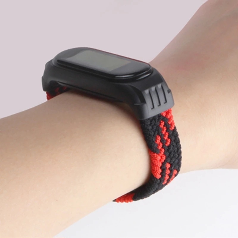 Dây đeo bện nylon thay thế cho đồng hồ mi band 3 4 5 6