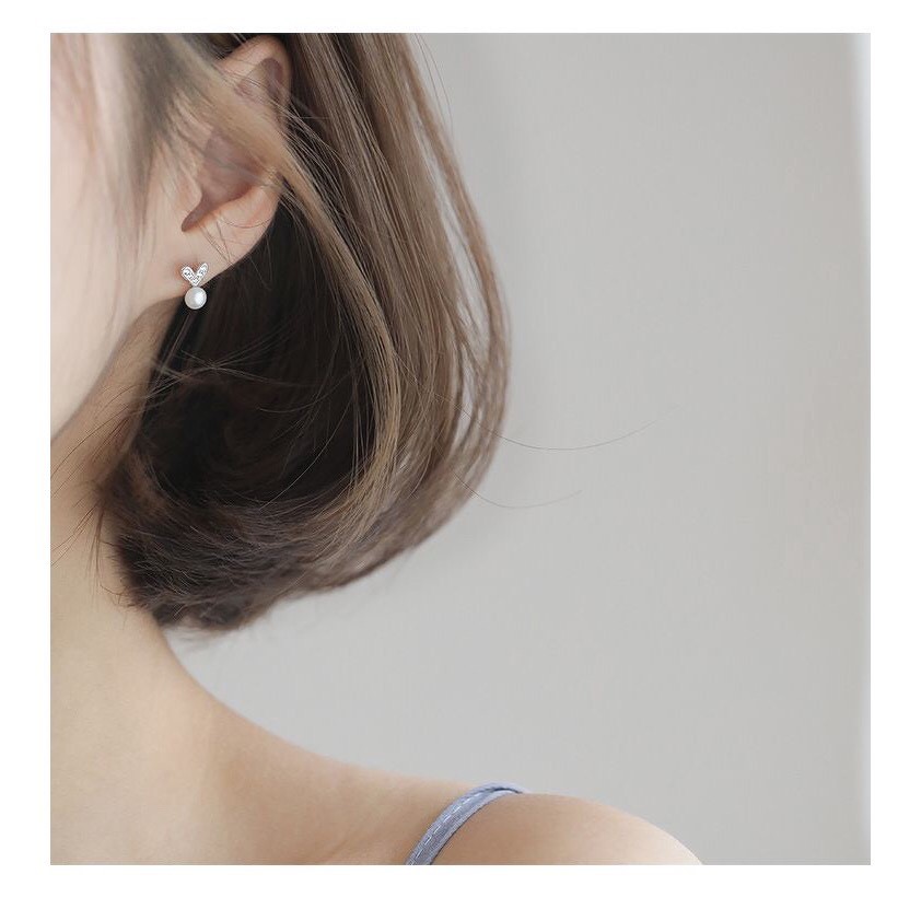 Bông Tai Bạc 🌵 hoa tai nhỏ 🌵 khuyên tai nữ mẫu tim trai nhỏ No.93 Jewelry BT068