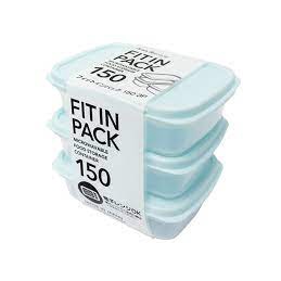 Set 3 hộp nhựa nắp dẻo 150ml (màu xanh Mint) nội địa Nhật Bản