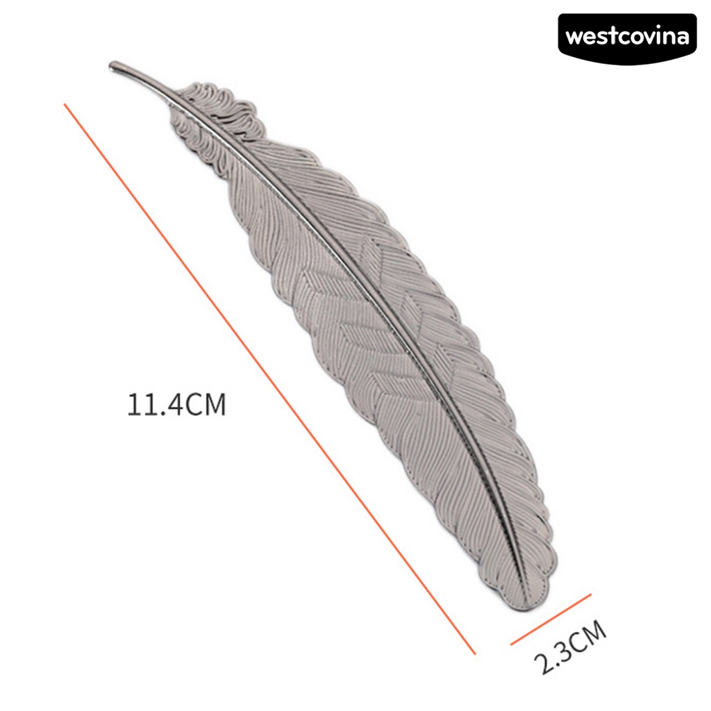 [Hot]✍Thẻ Đánh Dấu Sách Hình Lông Vũ Mạ Đồng Chống Phai Màu