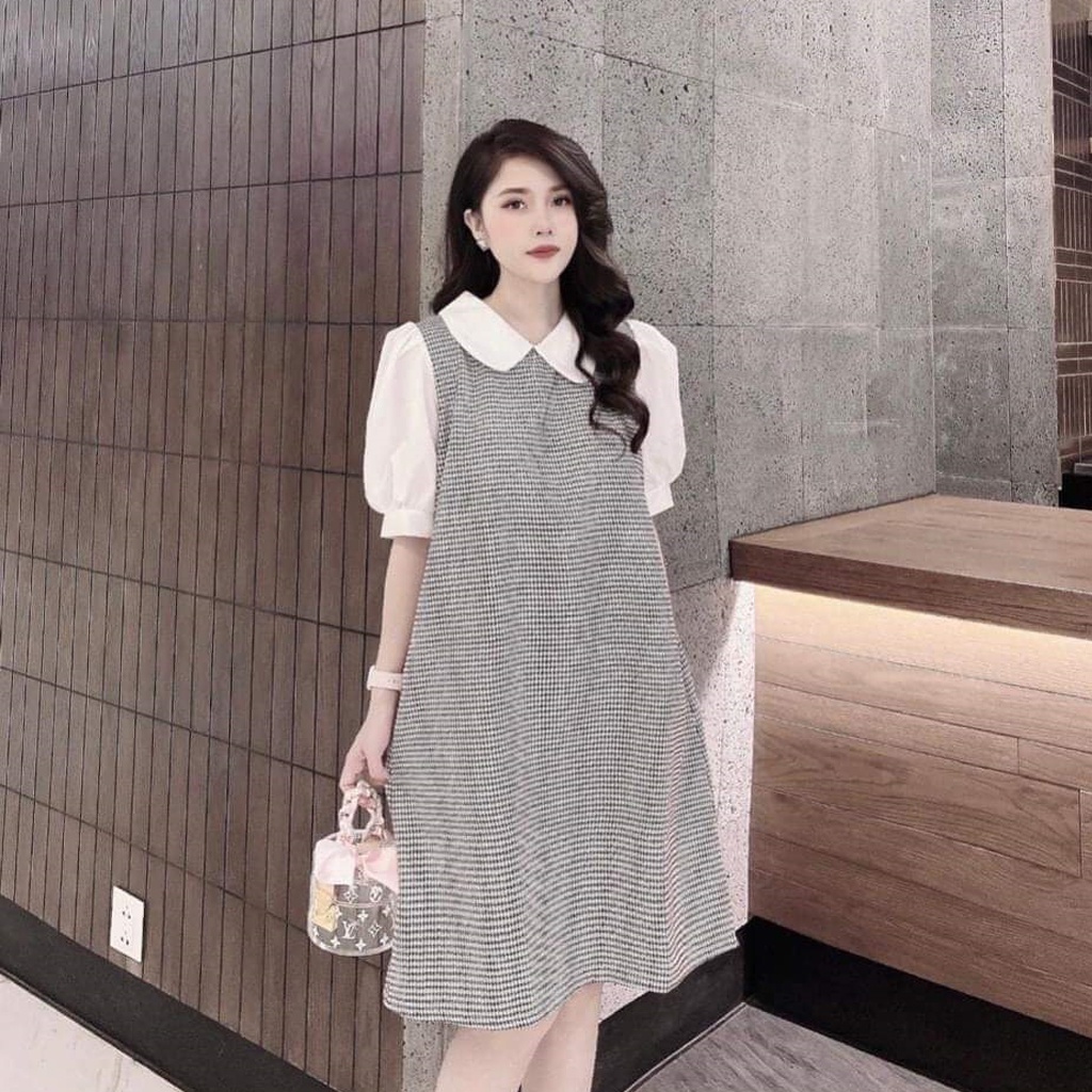 Đầm bầu thiết kế ghi cổ sen thời trang công sở MSP160 Mom and Baby