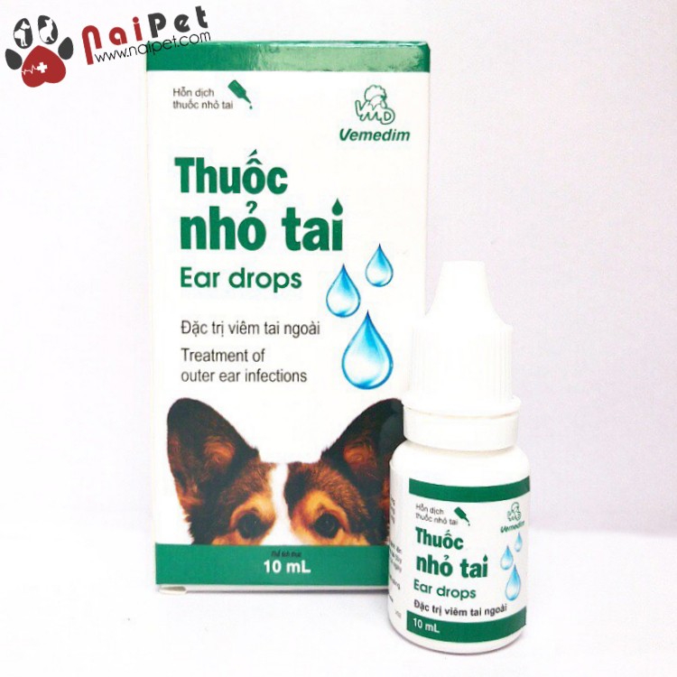 Nhỏ Tai Chữa Viêm Tai Ngoài Do Nấm Cho Chó Mèo Vemedim 10ml