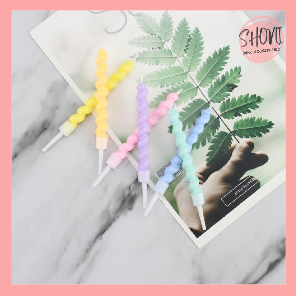 Nến Sinh Nhật Retro Pastel Trang Trí Bánh Kem