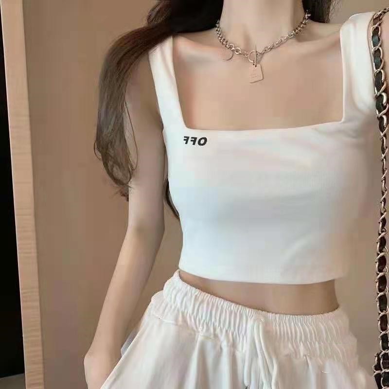 Đen Áo Dệt Kim Hai Dây Dáng Ngắn Thời Trang Xuân Hè Cho Nữ