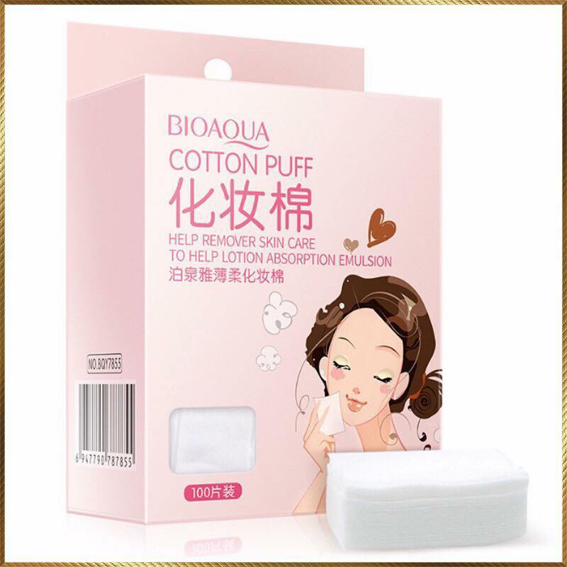 Bông tẩy trang Bioaqua Một Hộp 100 Miếng Hàng Nội Địa Trung