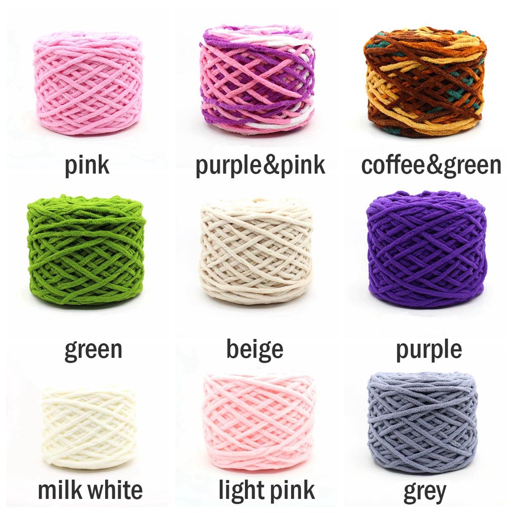 Cuộn Len Đan Sợi Chenille Mềm Nhiều Màu Sắc DIY