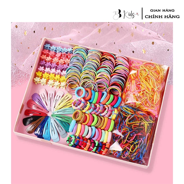 Sét Dây Buộc Tóc BB Kids 780 Chi Tiết Cho Bé Gái