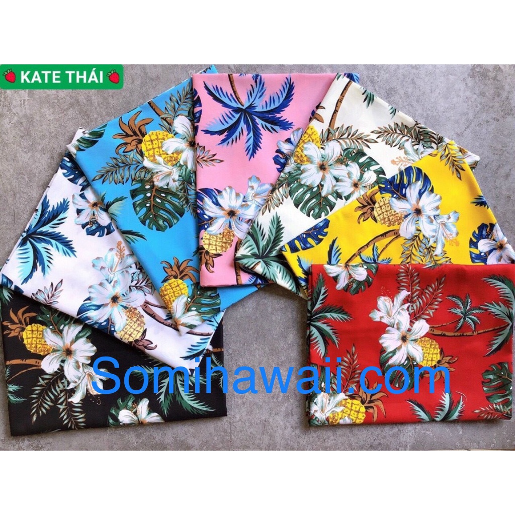 45kg-100kg Set Đồ Bộ Hawaii Họa Tiết Thơm Dừa Mùa Hè