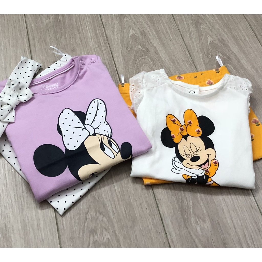 Set bộ cotton mickey minnie quần legging cho bé gái từ 8 đến 15 kg