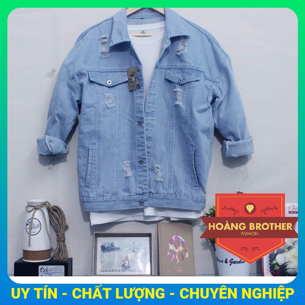 ÁO KHOÁC JEAN NAM XANH XƯỚT TINH TẾ,HOÀNG BROTHER FASHION