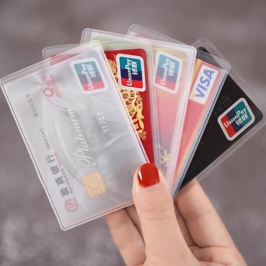 Túi đựng thẻ căn cước, atm, card visit, bằng lái xe, thẻ sinh viên, nhân viên trong suốt, vỏ bọc bao đựng bảo vệ thẻ