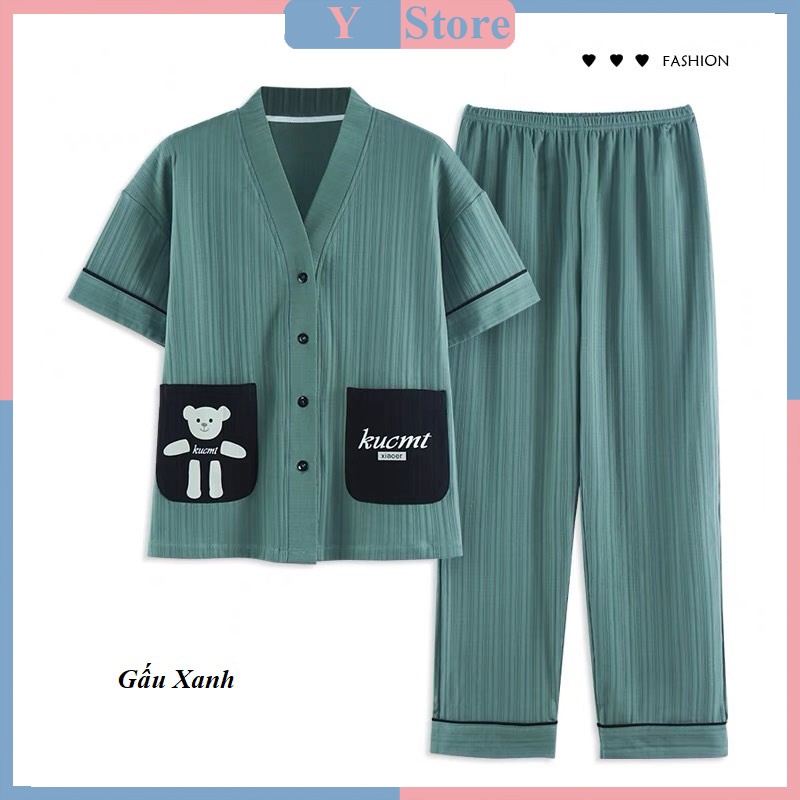 Bộ đồ ngủ nữ, đồ ngủ nữ cadigan mùa hè phong cách nhật BN03