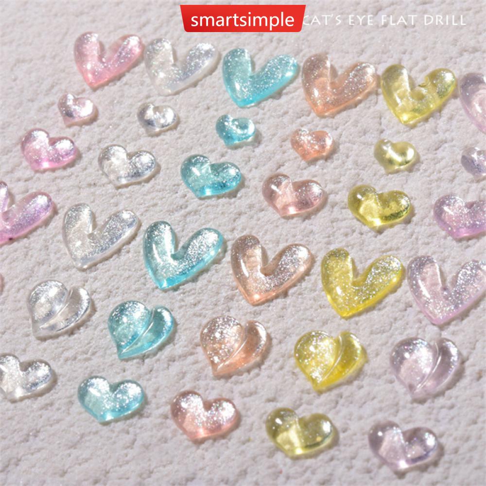 Bộ 30 HạT ĐíNh Trang Trí MóNg HìNh Tim 3D H2L1