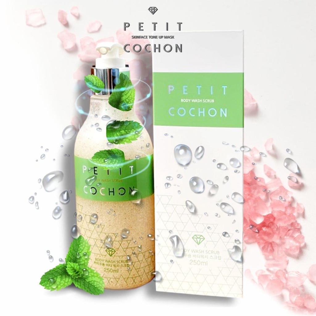 [MUA 1 TẶNG 1] TẨY DA CHẾT BODY WASH SCRUB PETIT COCHON MUỐI BIỂN + BAC HÀ 250ML