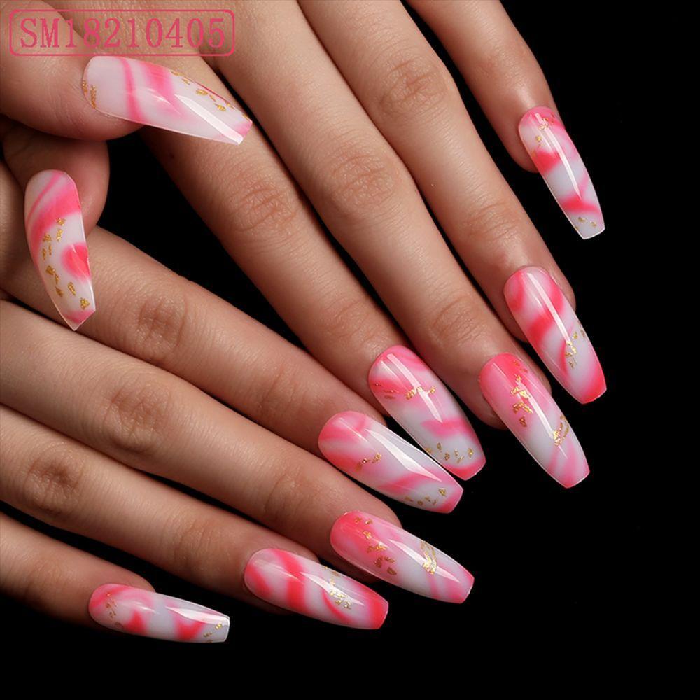 Hộp 24 Móng Tay Giả Ballerina 6 Màu Che Phủ Toàn Diện