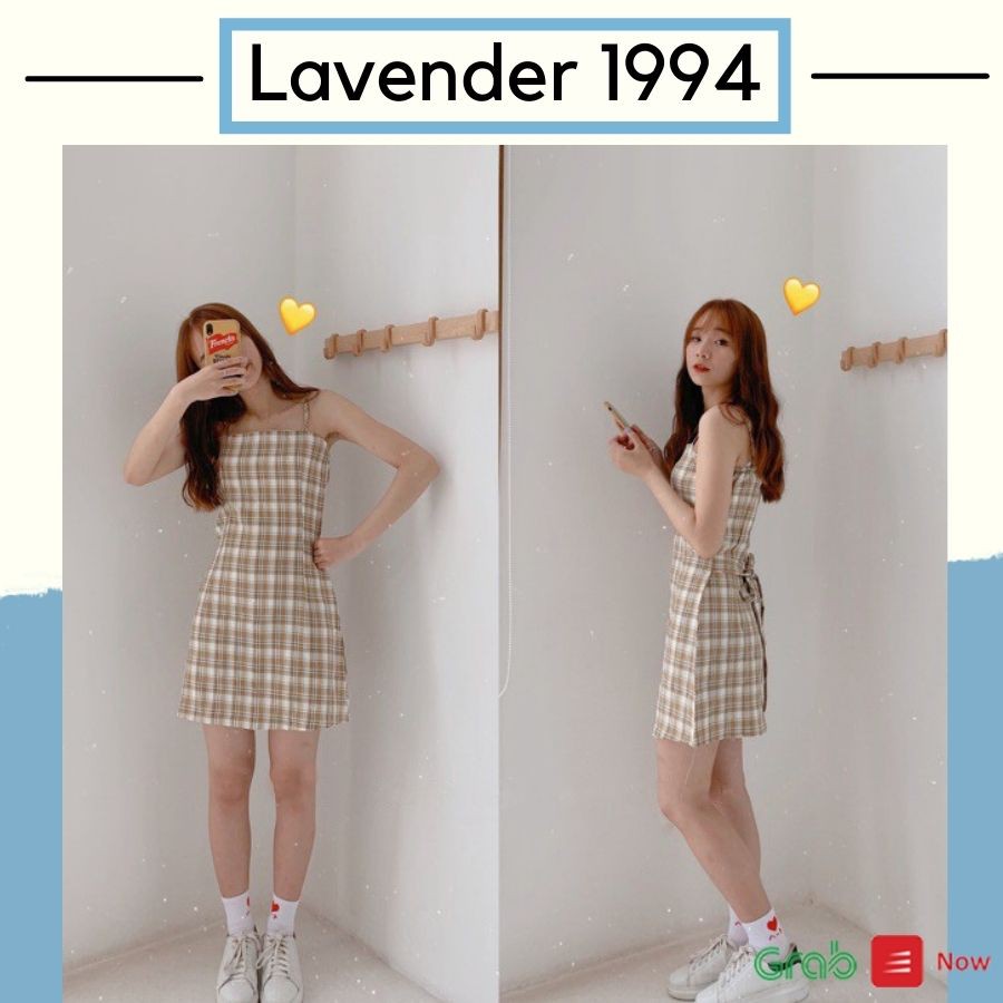 [QUÀ TẶNG DÂY BUỘC TÓC BẠN NHÉ]  Váy 2 dây buộc eo phù hợp đi chơi, đi học, du lịch - Lavender 1994 (ảnh thật / sẵn)
