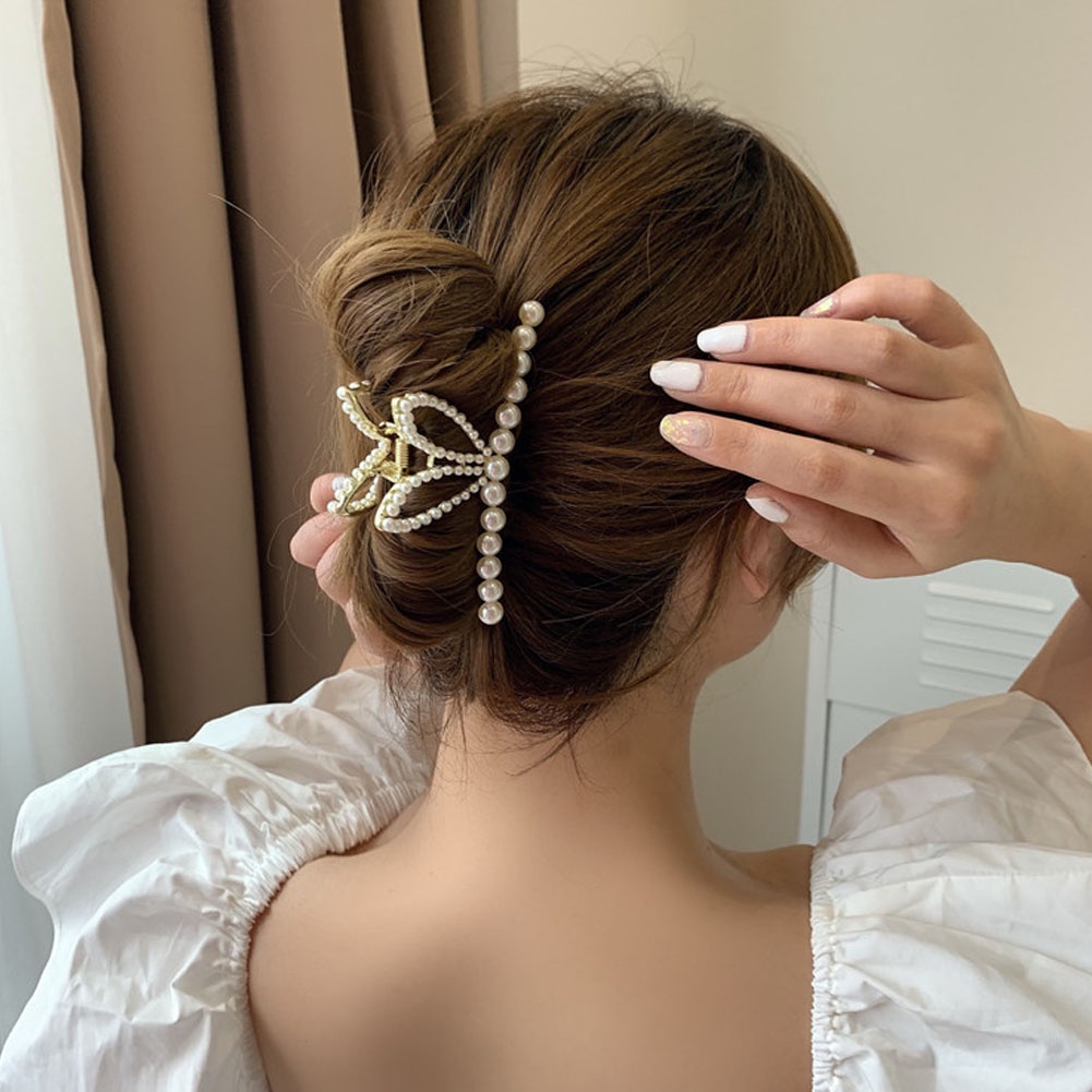 Kẹp Tóc Đính Ngọc Trai Kiểu Dáng Thời Trang