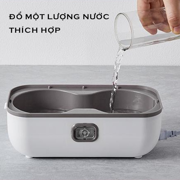 Hộp cơm cắm điện văn phòng 2 tầng 4 bát inox có chức năng giữ nhiệt, hâm nóng và tự nấu chín dễ mang theo