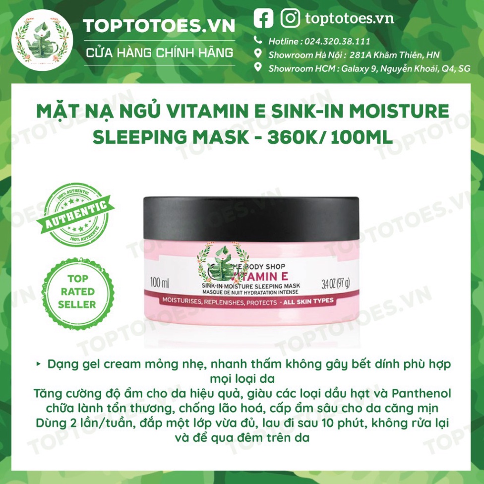 SỐC THẬT SỰ Bộ Vitamin E Lúa Mạch The Body Shop rửa mặt, toner, xịt khoáng, kem dưỡng, mask siêu cấp ẩm và làm sáng da S